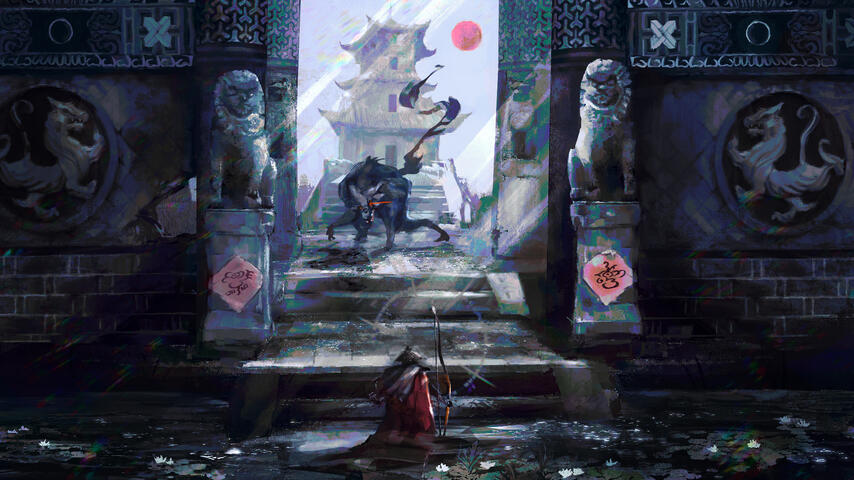 The Moon's Portrait - Enviroment: Tian Gou's steps The Moon's Portrait - Enviroment: Tian Gou's steps